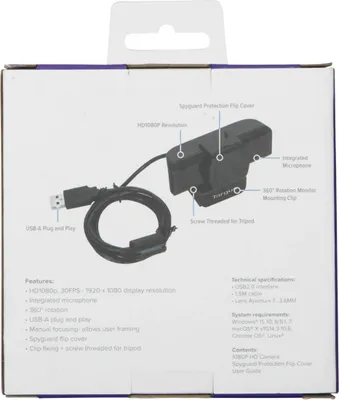 Produktbild von Targus AVC041GL, 2 MP, 1920 x 1080 Pixel, Full HD, 1080p, BMP, JPG, Webcam-Abdeckung