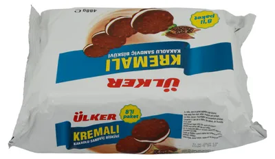 Produktbild von Kekse Ülker | Kremalı Kakaokekse | Knusprige Kakaokekse mit Vanillecreme | 8er Pack – 488 g