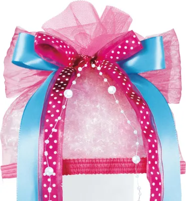 Produktbild von ROTH Schultütenschleife "Pink Dots" hellblau/pink/weiß
