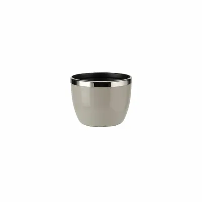 Produktbild von Gift Company Saigon Übertopf mit Metallring S, Blumentopf, Pflanzentopf, Eisen / Stahl, Sandstone / Silber, H 12 cm, 1060903029
