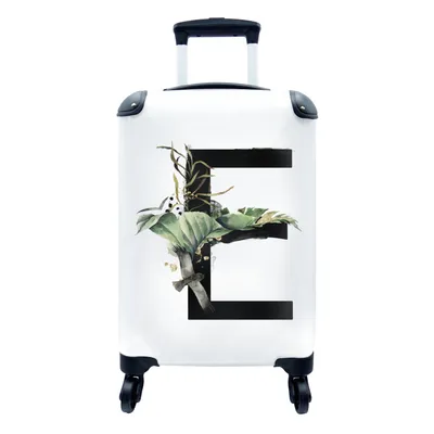 Produktbild von MuchoWow® Koffer Handgepäck Trolley Rollkoffer Kleine Reisekoffer mit 4 Rollen - Dschungel - Vogel - Buchstabe E - Cabin Size < 55x40x23 cm & 55x40x20 cm - Fotokoffer - Kabinenkoffer - Boardgepäck - Reise-Box - Reisekoffer - Reisegepäck - Koffer mit Bild - Trolley für Kinder