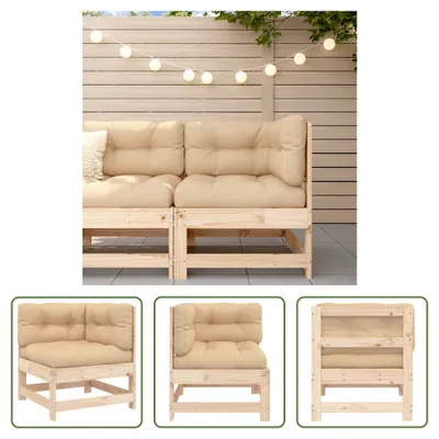 Produktbild von The Living Store Ecksofa mit Kissen Massivholz Kiefer