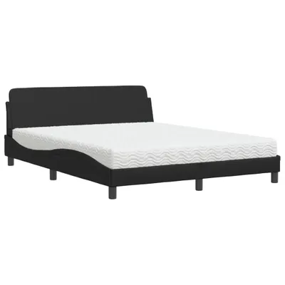 Produktbild von Bett mit Matratze "Dover" Schwarz 160x200 cm Kunstleder