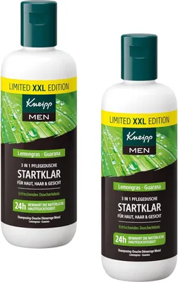 Produktbild von 2 x Kneipp XXL Duschgel MEN Startklar je 400ml 3in1 Haut Haar Gesicht