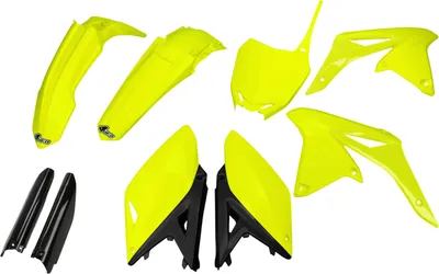 Obrázek produktu pro Sada krytů UFO PLAST, 9dílná sada plastových krytů s ochranou vidlice pro Suzuki RM-Z 250 ccm, modelové roky 2010–2018, barva: neonově žlutá