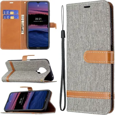 Produktbild von König Design Hülle kompatibel mit Nokia G10 / G20 Kunstleder Handyhülle - Handy Case Grau
