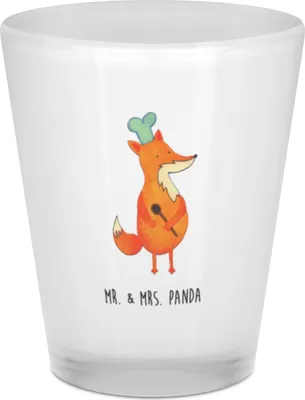 Produktbild von Mr. & Mrs. Panda Shotglas Fuchs Koch - Transparent - Geschenk, Spruch Lustig, Köche, Schnapsbecher, Stamperl, Gläschen, Bäcker, Hungrig, Schnapsglas, Stamper, Shot Glas