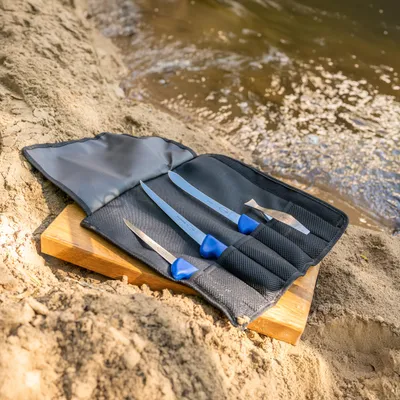 Immagine prodotto di DICK Textil-Rolltasche "Angler" 4-tlg. (Maße 34,50 x 35,50 x 6cm, Blau) 82461000