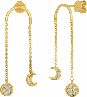 Produktbild von cai Ohrringe 925/- Sterling Silber 3,5cm gelb Zirkonia Zirkonia 484230014