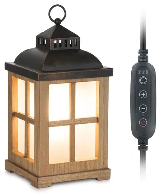 Duftlampe mit Timer, Holz, 25 W, 21 cm, für Wachs und Öle