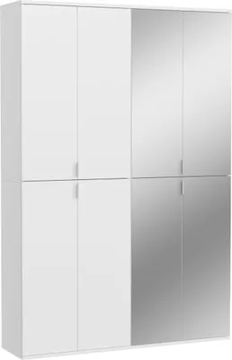 Produktbild von ProjektX Kleiderschrank 8 Türen weiß, Spiegel.