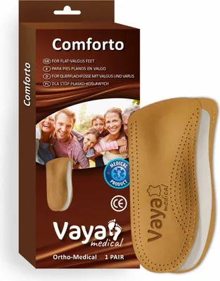 Produktbild von Orthopädische Schuheinlagen für Füße mit Valgus und Plattfüßen aus Schaffell für Damen und Herren Vaya Comforto 1 Paar