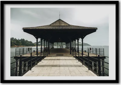 Produktbild von Bild - Bilder - Bilderrahmen - 70 cm x 50 cm - MDF-Rahmen, Wandkunst Pier in Hong Kong