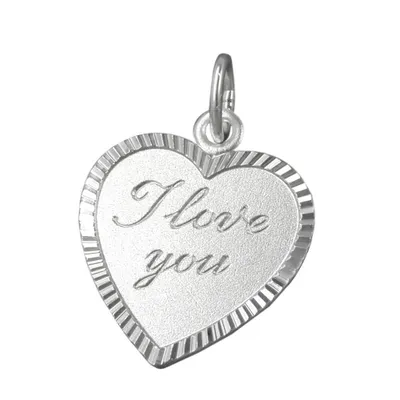 Produktbild von Anhänger 20x17mm Herz mit Gravur -I love you- Silber 925 silber 20x17mm