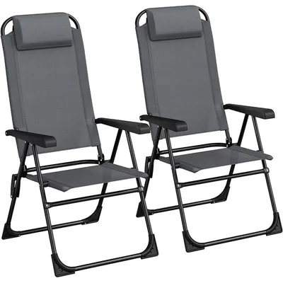 Produktbild von 2er-Set Gartenstühle XYC-103, klappbar, belastbar bis 120 kg, grau