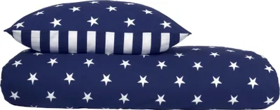 Produktbild von Schiesser Bettwäscheset Skadi | 2-teilig | Winterprint | Feinbiber | 100% Baumwolle | Reißverschluss | 155x220cm + 80x80cm | Blau
