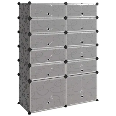 Produktbild von Schuhregal Schwarz 94x37x125 cm PP