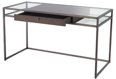 Produktbild von Casa Padrino Luxus Schreibtisch mit Schublade Bronze 135 x 60 x H. 75,5 cm - Luxus Qualität - Luxus Büromöbel