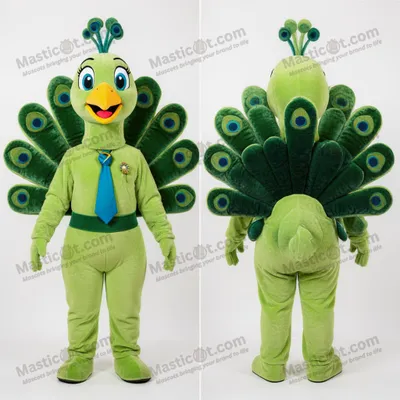 Produktbild von Limettengrüner MASTICOT Plüsch-Pfau-Maskottchen