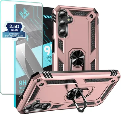 Produktbild von Armor Outdoor Handyhülle für Samsung Galaxy A25 5G Handy Panzer Case Schutzhülle mit 9H Displayglas Displayschutz Farbe: Rosegold