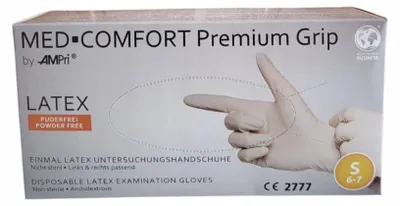 Produktbild von Einweghandschuhe AMPri Latex weiß Größe S 100 Stück für Hygiene für Arbeit Daten