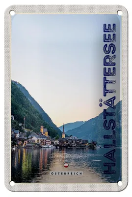 Produktbild von Blechschild Reise 12x18cm Blick auf Hallstättersee Österreich Schild