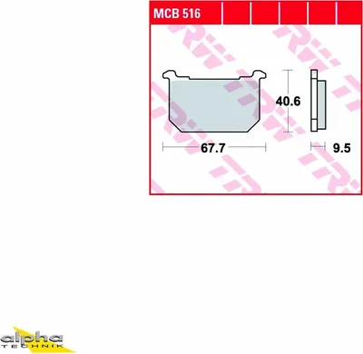 Produktbild von TRW Bremsbelagsatz MCB516 Z1100GP KZT10B