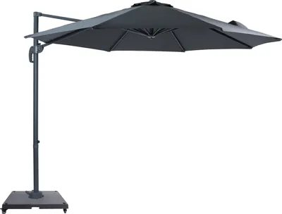 Produktbild von AXI Marisol Ampelschirm Rund Ø 300 cm in Anthrazit/Grau, Komplettset | Runder Sonnenschirm für Garten / Terrasse mit Aluminium Rahmen | inkl.