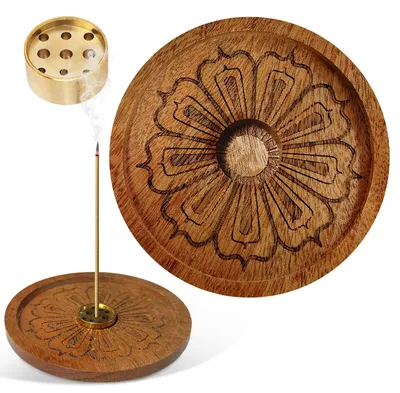 Weihrauchstäbchenhalter Holz, 9 Löcher, Meditationszubehör