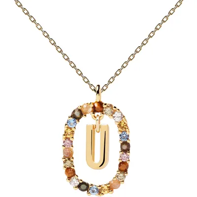 Immagine prodotto di Collana con Lettera U - Argento 925, Placcatura in Oro 18K