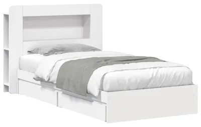 Produktbild von vidaXL Bettgestell mit Stauraum Weiß 90 x 200 cm Holzwerkstoff