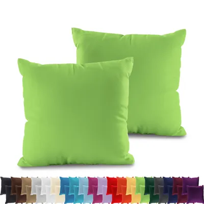 Produktbild von 2er PACK JERSEY Kissenbezüge 100% Baumwolle Kissenhülle 160 Gr/m², in Größe: 50x50 cm, in Farbe: Apfelgrün