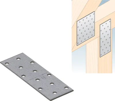 Produktbild von Lochplatte 120 x 40 x 2,00 mm Flachverbinder Holzverbinder verzinkt