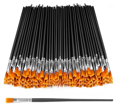 Productafbeelding van Pinselset - 60-delig, platte penselen voor kunstschilderen en details
