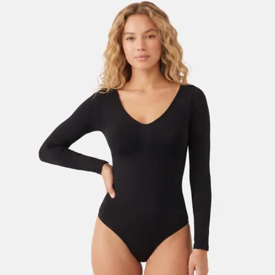 Produktbild von ESTRELL® Damen Shapewear Body mit String – Figurformender Sculpting Bodysuit - Longsleeve