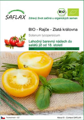 Obrázek produktu pro SAFLAX - BIO - Rajče - Zlatá královna - Solanum lycopersicum - 15 Semena