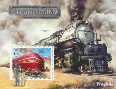 Produktbild von Briefmarken Salomoninseln 2013 Mi Block 128 (kompl. Ausg.) postfrisch Dampflokomotiven