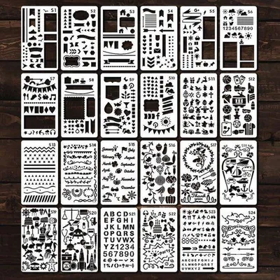 Produktbild von Famanu Geometrische Schablonen für Kreative Projekte - Wiederverwendbare Zeichenschablonen