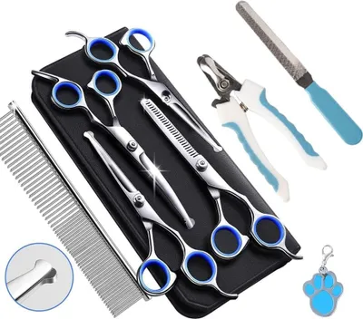 Obrázek produktu pro 155 cm profesionální nůžky na psy-nůžky na úpravu psů-nůžky na srst pro úpravu psů a koček-na domácí zvířata-modré
