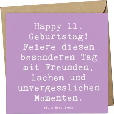 Produktbild von Mr. & Mrs. Panda Grußkarte Spruch 11. Geburtstag Freude - Lavendeltraum - Geschenk, Klappkarte, Meilenstein, Alter, doppelkarte, Happy Birthday, Kindergeburtstag