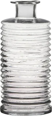 Produktbild von INNA-Glas Glas Dekoflasche Stuart mit Rillen, klar, 31cm, Ø14,5cm - Blumenvase