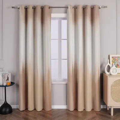 Produktbild von Joyswahl Blickdicht Gardinen mit Ösen Verdunklungsvorhang(1 St) Farbverlauf Ösenschal Sand HxB 245x135 cm