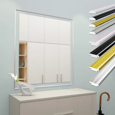 Produktbild von HEXIM selbstklebende Zierleisten flexibel universelle Profile Wandleiste Gold Chrom Weiß Schwarz 300cm Spiegelrand Möbel Deckenleiste (1 Leiste D1-W weiß)