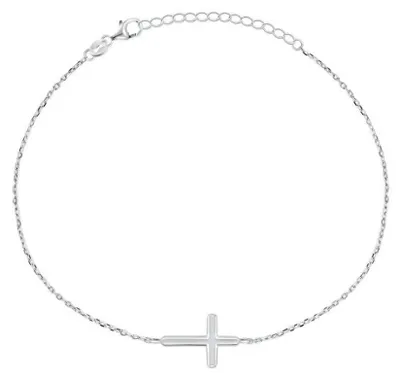 Produktbild von Ein dezentes Silberarmband mit einem Kreuz BRC128W