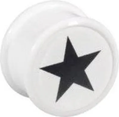 Produktbild von Ohr Flesh Tunnel Piercing Acryl Screw on Stern Weiss 10mm