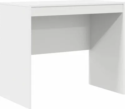 A white desk against a white background.
