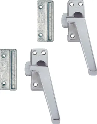 Produktbild von AXA Fensterverriegelung 2 – teilig – Modell 3308 – Fenstergriff – Abschließbar per Knopfdruck – Rechtsdrehend nach außen – Aluminium