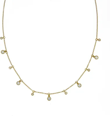 Produktbild von Zeeme Silber Halskette 925/- Sterling Silber 42+3cm gelb Zirkonia weiß 358250293V-1