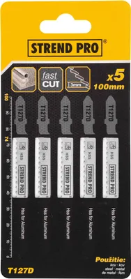 Produktbild von Sägeblatt für Stichsäge Strend Pro T127D, 100 mm, 8 Zähne, für Metall, Packung 5 Stk.