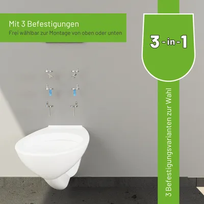 Produktbild von Luvett® WC-Sitz mit Absenkautomatik C100 oval universell, Toilettendeckel mit 3 Edelstahl Montagelösungen, Klodeckel abnehmbar Bordeaux Rot
